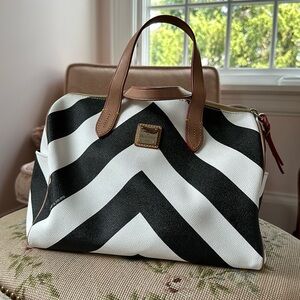 Black & White Dooney & Bourke Chevron Bag